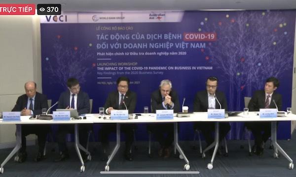Báo cáo “Tác động của dịch bệnh COVID-19 đối với doanh nghiệp Việt Nam” do Phòng Thương mại và Công nghiệp Việt Nam (VCCI) và Ngân hàng thế giới (WB) phối hợp thực hiện.
